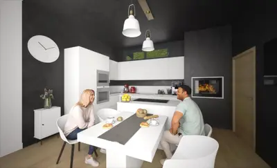 Cuisine ou kitchenette dans l'établissement COTTAGES ANTOINETTE