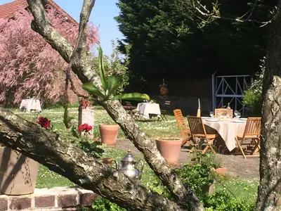 Jardin de l'établissement Double room on farm (La ferme du Tao)