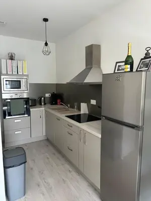 Cuisine ou kitchenette dans l'établissement L’APPART23