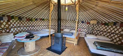 Plan de l'établissement Yourte 6 pers séjour cosy avec poêle à bois près Provins