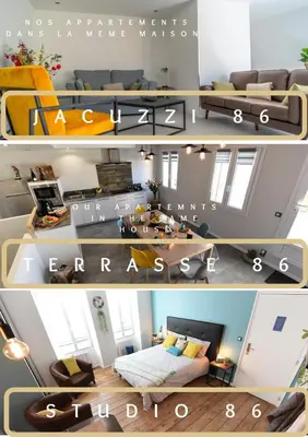 Cuisine ou kitchenette dans l'établissement Terrasse 86 - Terrasse & Climatisation - 4-6 personnes - BnB Epernay