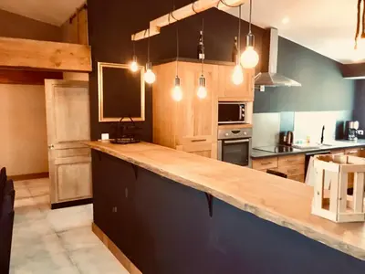 Cuisine ou kitchenette dans l'établissement GITE ST NICOLAS