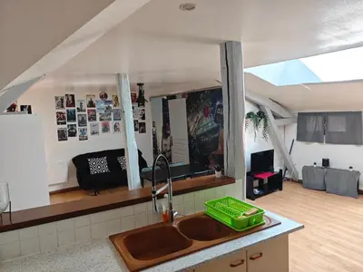 Cuisine ou kitchenette dans l'établissement Ciné Loft 55 m2 Centre Ville
