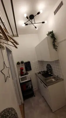 Cuisine ou kitchenette dans l'établissement Le Galope, Appartement centre Compiègne