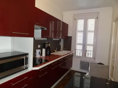 Cuisine ou kitchenette dans l'établissement ApartHotel François 1er 16ème