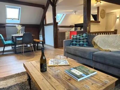 Coin salon dans l'établissement LE CHAMPENOIS-Appartement central près de l' Avenue de Champagne