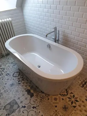 Salle de bains dans l'établissement Gîte La feuille d'Acanthe