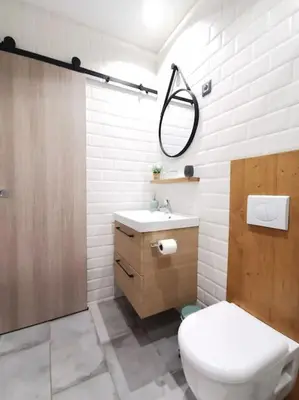 Salle de bains dans l'établissement Les Bulles d'Aÿ - Studio