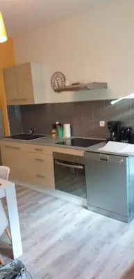 Cuisine ou kitchenette dans l'établissement La Riviera