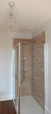 Salle de bains dans l'établissement Demeure de la Garenne