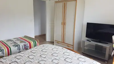Télévision ou salle de divertissement dans l'établissement SUPER SPACIEUX GÎTE PROCHE DE TOUTES COMMODITÉS