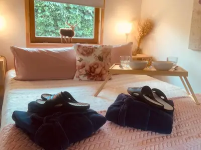 Coin salon dans l'établissement Chalet La Romance