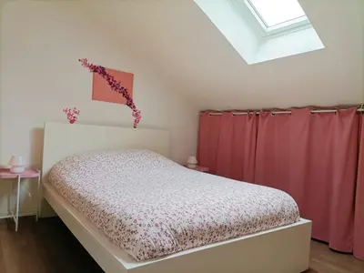 Un ou plusieurs lits dans un hébergement de l'établissement Magnifique appartement proche centre-ville et gare chemin du barrage