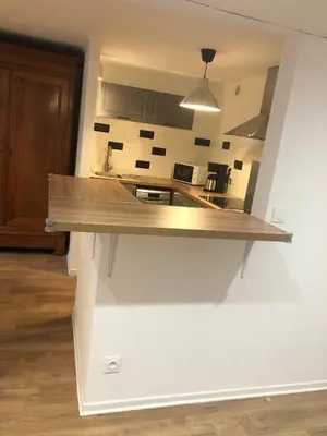 Cuisine ou kitchenette dans l'établissement Le Gîte du Jard