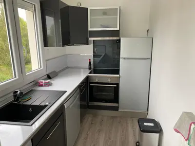 Cuisine ou kitchenette dans l'établissement Appartement Parc de Fresnoy