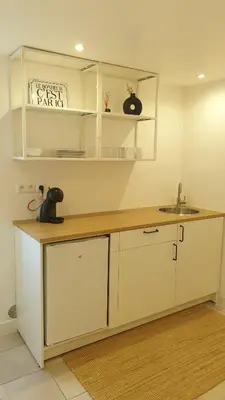 Cuisine ou kitchenette dans l'établissement Gîte de l'Automne