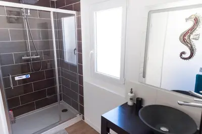 Salle de bains dans l'établissement ESCALE À ÉPERNAY APPT 2/4 PERS AUX BORDS DE MARNE