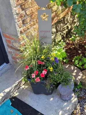 Jardin de l'établissement Studio Bienvenue du côté de chez nous avec jardin privatif