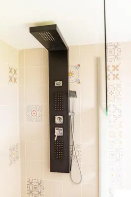 Salle de bains dans l'établissement Studio Bienvenue du côté de chez nous avec jardin privatif