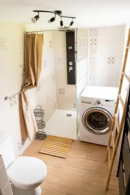 Salle de bains dans l'établissement Studio Bienvenue du côté de chez nous avec jardin privatif
