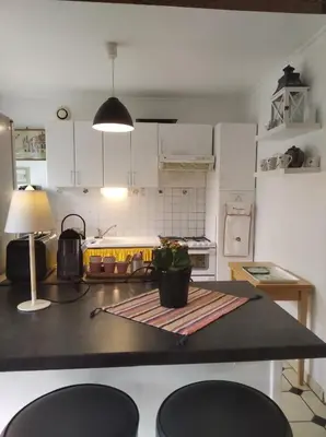 Cuisine ou kitchenette dans l'établissement La Solitaire