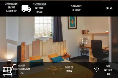 Télévision ou salle de divertissement dans l'établissement 3 bedrooms and the Moon Terrace 103m2 of charm