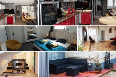 Coin salon dans l'établissement 3 bedrooms and the Moon Terrace 103m2 of charm