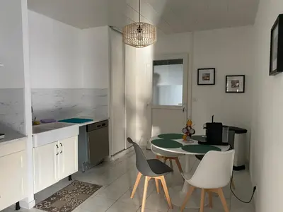 Cuisine ou kitchenette dans l'établissement Gîte du CIrque