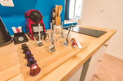 Cuisine ou kitchenette dans l'établissement Plancy Beds St-Quentin