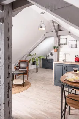 Cuisine ou kitchenette dans l'établissement Les Glycines de Monchy- Chambres d'hôtes