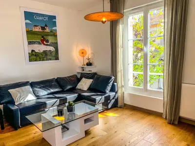 Coin salon dans l'établissement Maisonnette du coteau ouest - Jardin et terrasse - Epernay