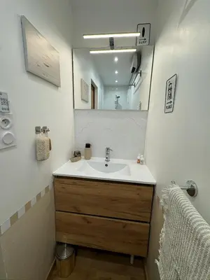 Salle de bains dans l'établissement Le coin qu on M