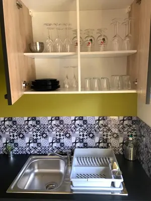 Cuisine ou kitchenette dans l'établissement Ay central