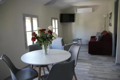 Télévision ou salle de divertissement dans l'établissement Les appartements du Saint Hubert