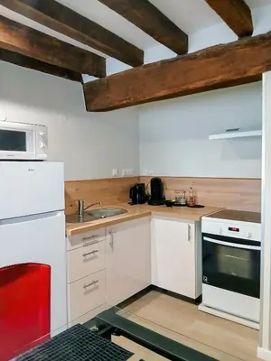 Cuisine ou kitchenette dans l'établissement Cottage AU TERMINUS 3 climatisé