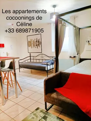 Un ou plusieurs lits dans un hébergement de l'établissement Charmant studio proximité centre-ville et gare