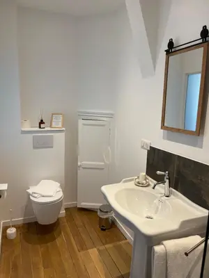 Salle de bains dans l'établissement Domaine Des Loches ****