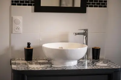 Salle de bains dans l'établissement Gite Pak'Home maison à la campagne de plain pied