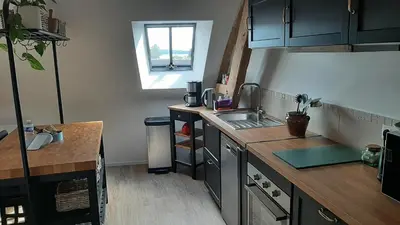 Cuisine ou kitchenette dans l'établissement Les petits greniers