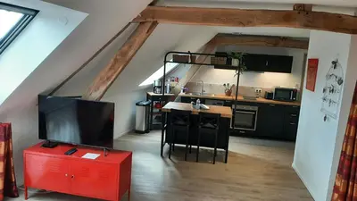 Cuisine ou kitchenette dans l'établissement Les petits greniers