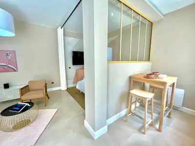 Télévision ou salle de divertissement dans l'établissement Suite Monceau - Reims
