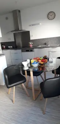 Cuisine ou kitchenette dans l'établissement Appart plein centre, balcon - 4 personnes