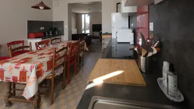 Cuisine ou kitchenette dans l'établissement Le chat Moustic