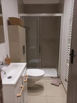 Salle de bains dans l'établissement DOGA Bel appartement 1er étage 4 personnes bebe