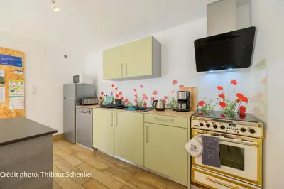 Cuisine ou kitchenette dans l'établissement Chambre d'hôtes Les Cinq Mésanges