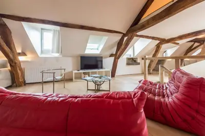 Télévision ou salle de divertissement dans l'établissement Suite Mana OHANA - Luxe et Authenticité à 2 pas de la Place Ducale avec Parking privé