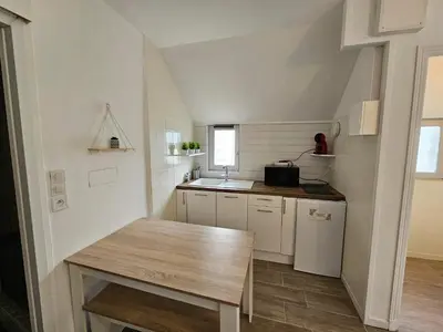 Cuisine ou kitchenette dans l'établissement Maisonnette du Relais de Vauchamps