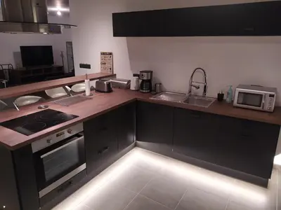 Cuisine ou kitchenette dans l'établissement DS Harmothe