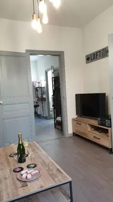 Télévision ou salle de divertissement dans l'établissement Le Loft Vintage Epernay avec Netflix, Vélos, Parking gratuit
