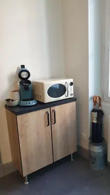 Cuisine ou kitchenette dans l'établissement Le Loft Vintage Epernay avec Netflix, Vélos, Parking gratuit
